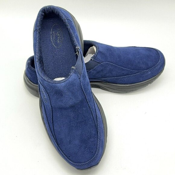 Ryka Suede Slip On Mules Shoes Bright Navy Catalyst III Comfort Support Sz 9 M - Picture 1 of 8